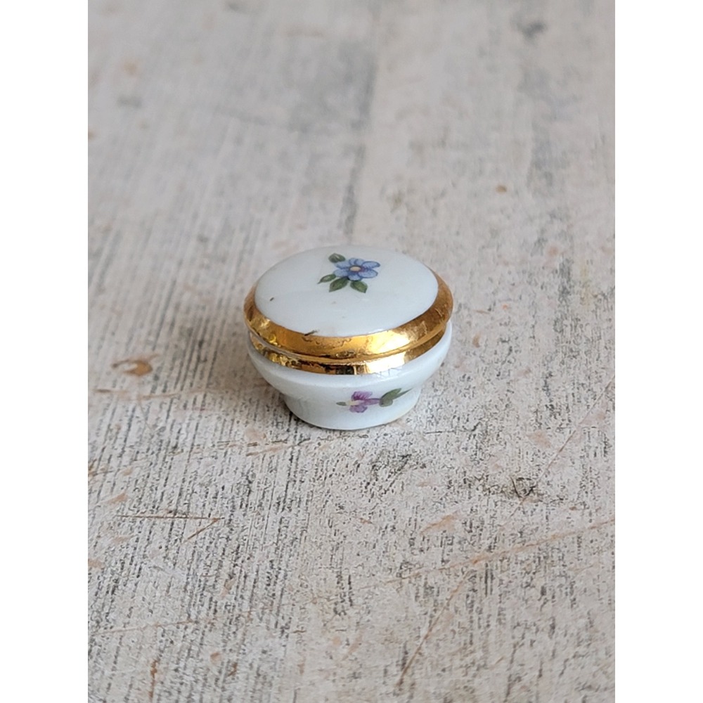 Limoges France miniature vintage dollhouse trinket makeup container